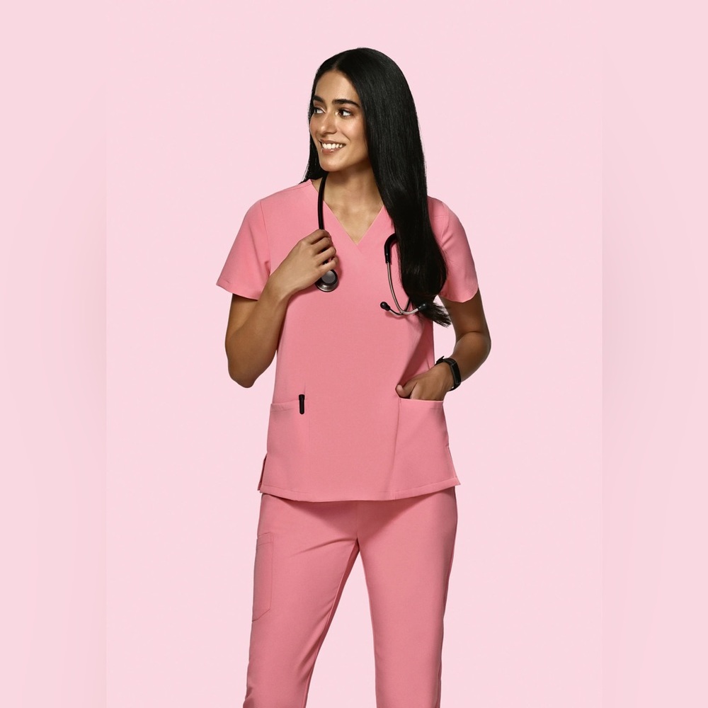 Mandala Scrubs Peony Set - 6 Pocket Top & High Waisted Joggers